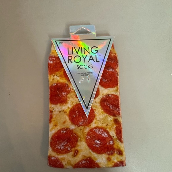 Living Royal Pizza Pattern Socks - NWT - Picture 6 of 7